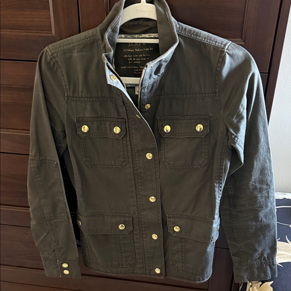 J. Crew Olive Green Jacket with Gold Buttons